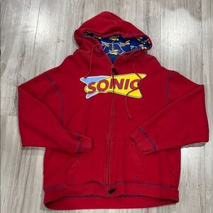 Sonic Editions Red Hooded Jacket Vibrant Cozy Sporty